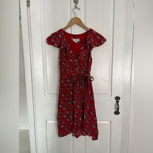 Maeve Red Floral Mini Dress